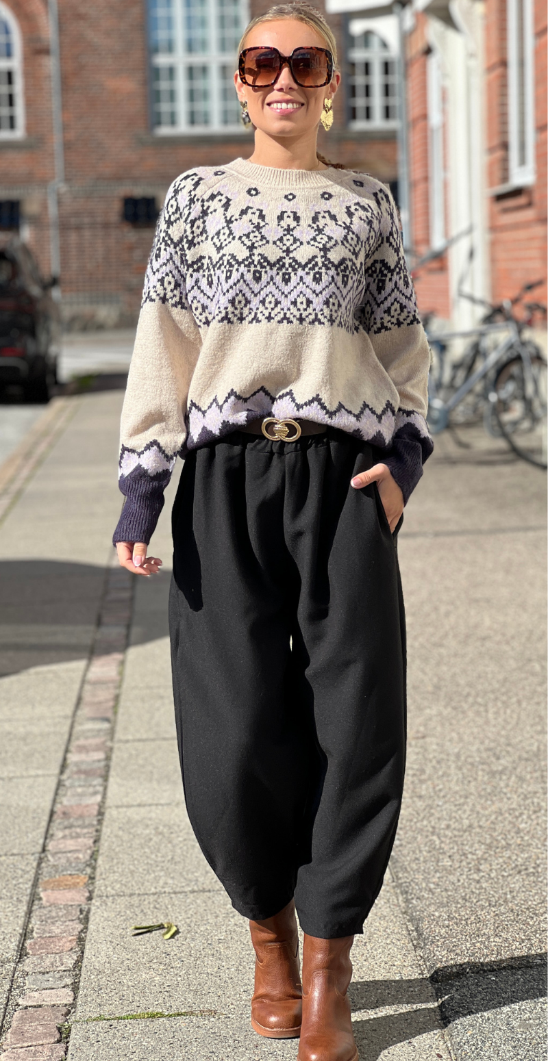Merla pullover strik moonbeam w. nightshade Freequent
