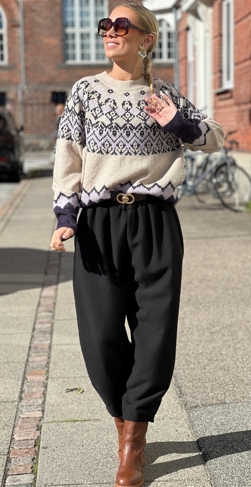 Merla pullover strik moonbeam w. nightshade Freequent