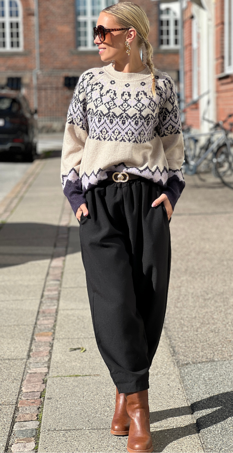 Merla pullover strik moonbeam w. nightshade Freequent
