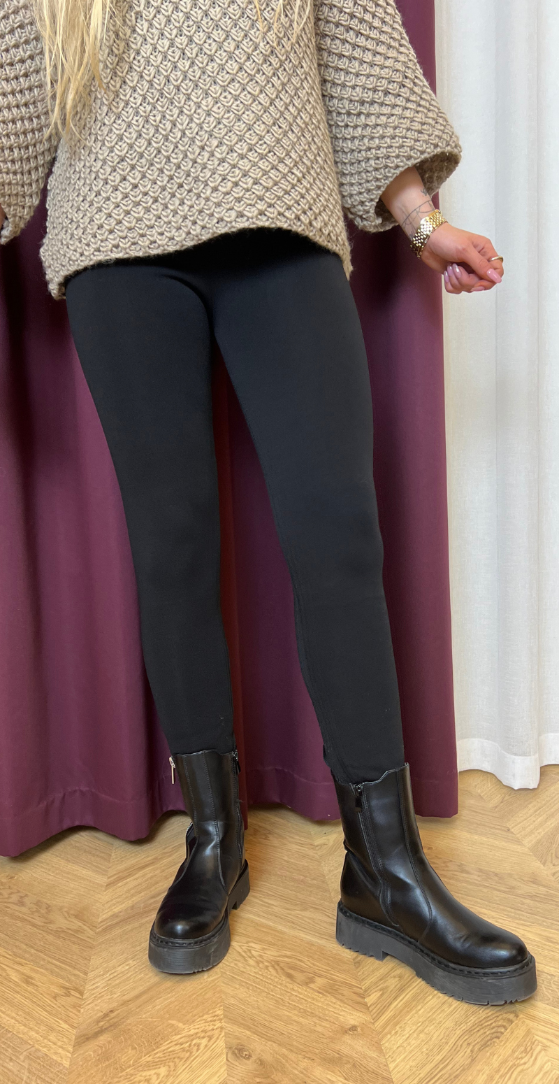 Aline leggings med fleece brun Likelondon