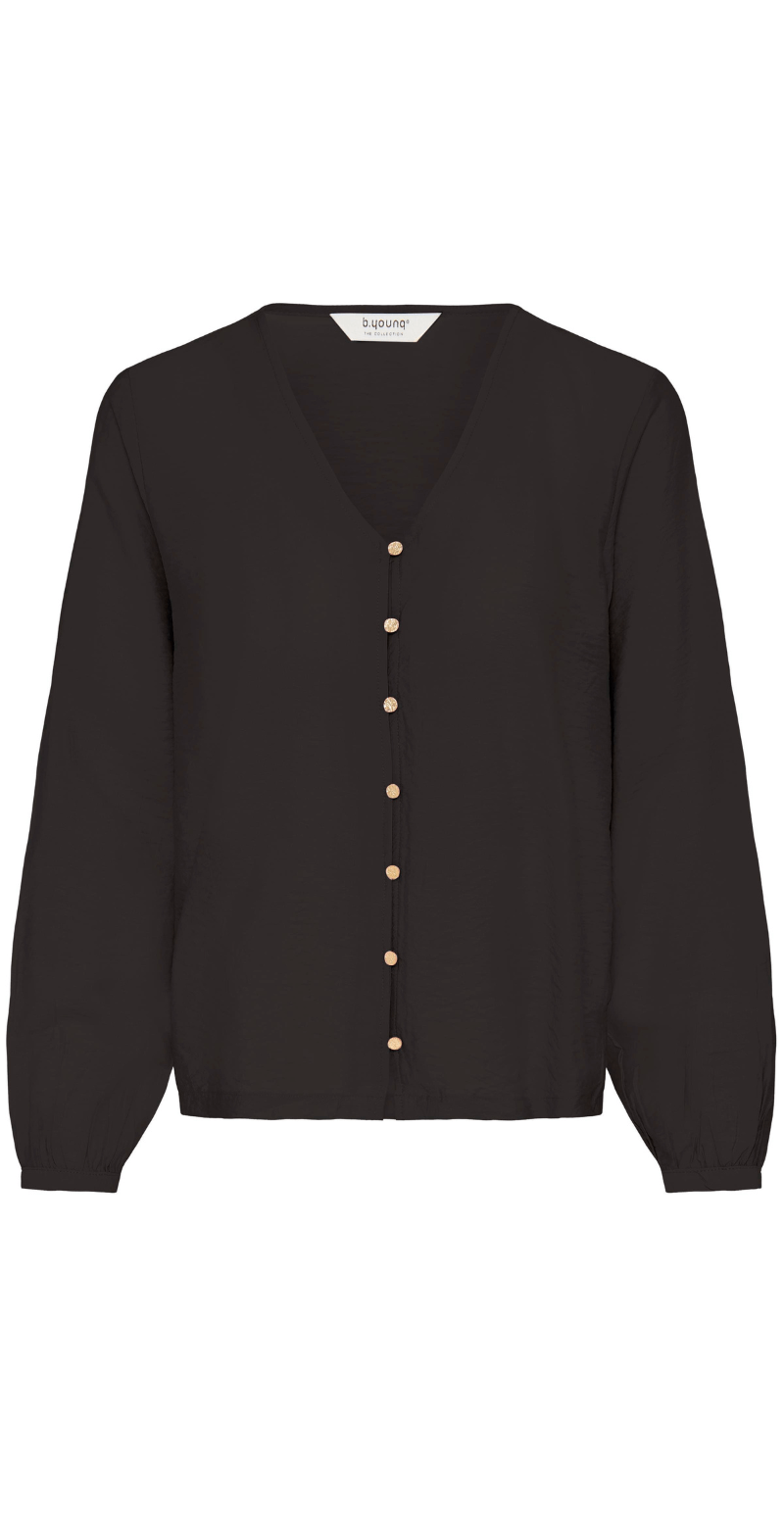 Fara bluse med guldknapper meteorite