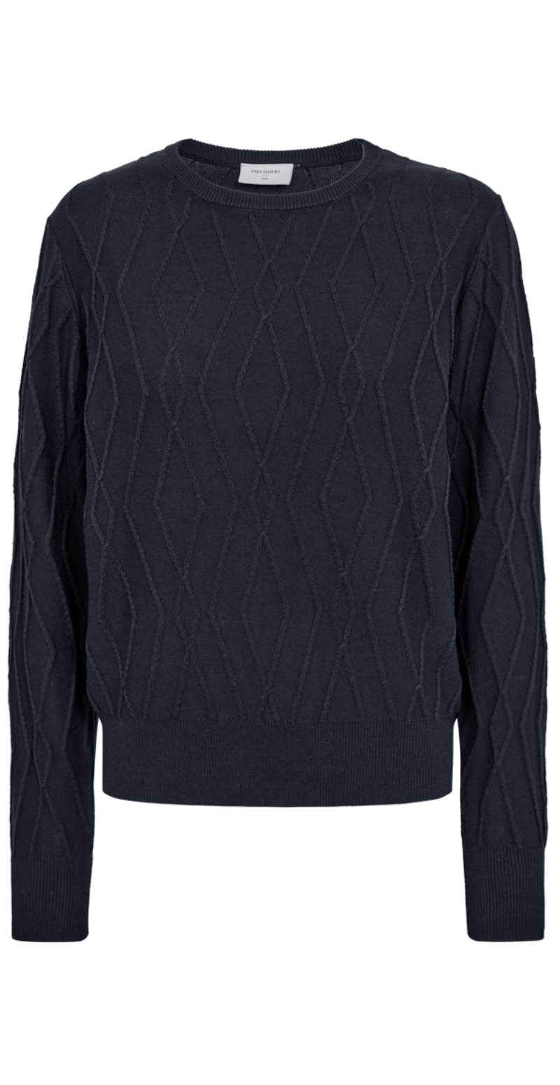 Cotty pullover med kabelmønster salute