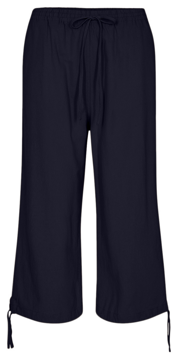 capri bukser med bindebånd og snøre navy