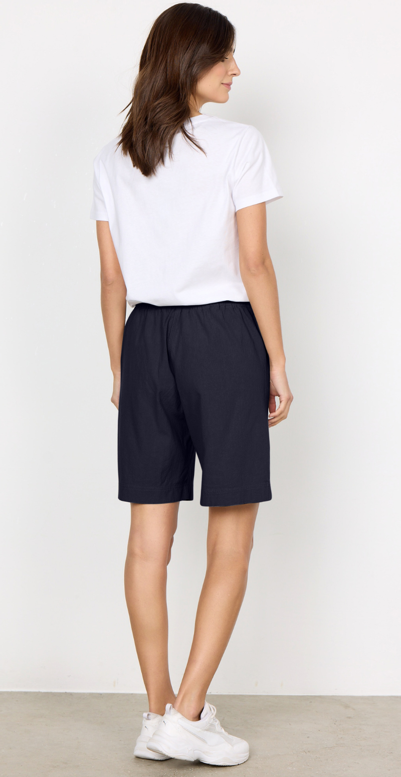 shorts med elastik og lommer navy