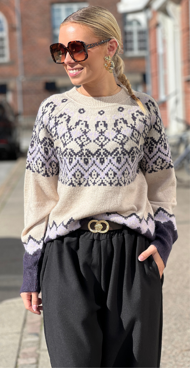 Merla pullover strik moonbeam w. nightshade Freequent