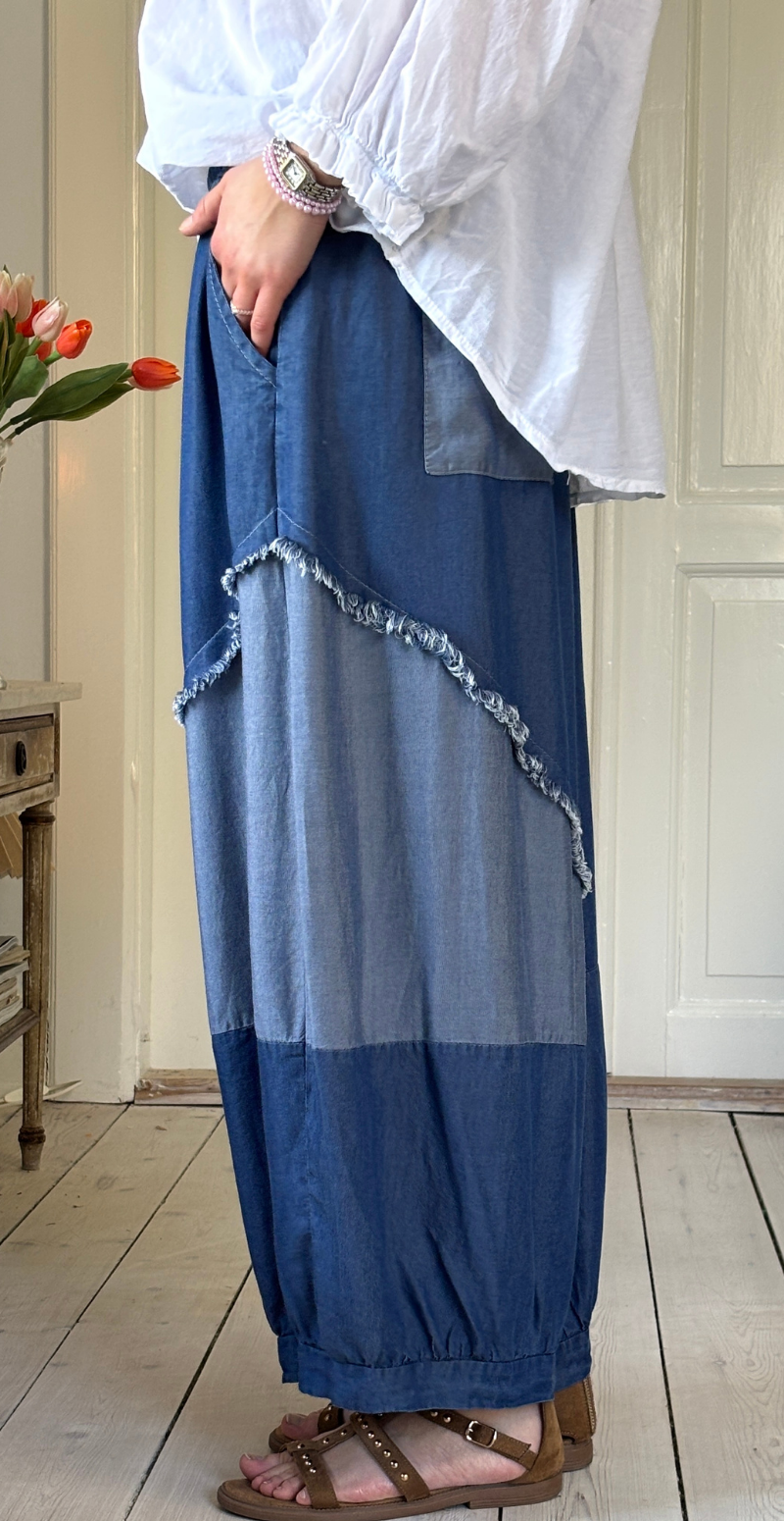 Forudbestil uge 13 Tenna ballonbukser med frynsedetaljer dark jeans LikeLondon