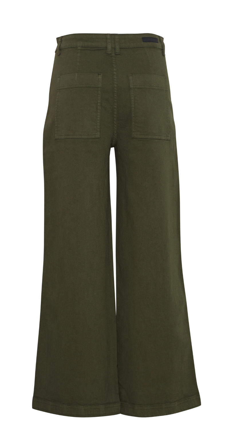 Lydia jeans med bælte stropper og knap detaljer olive night b.young