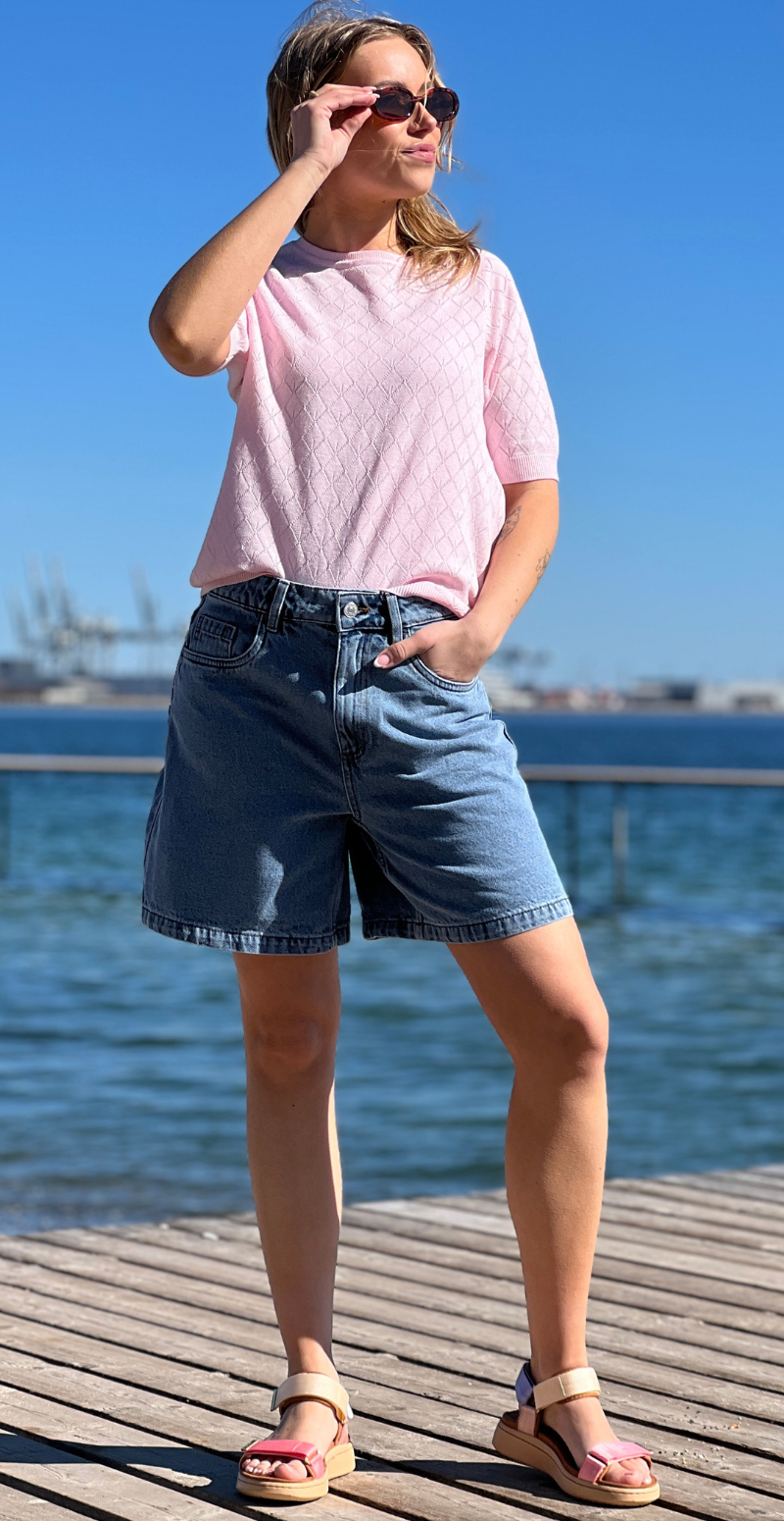 Kannia denimshorts med lommer light blue denim B.young