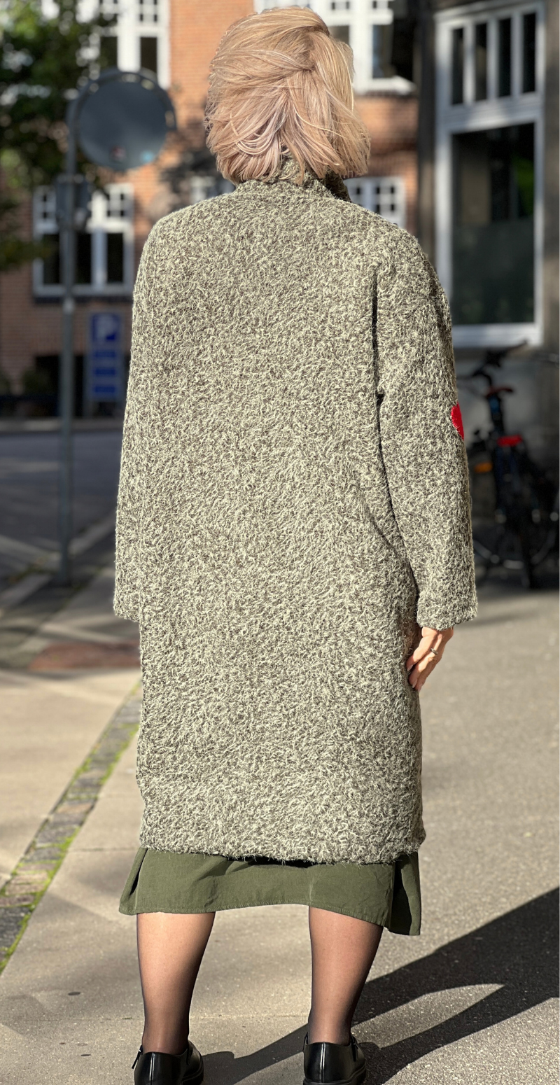 Bette frakke med patches khaki LikeLondon