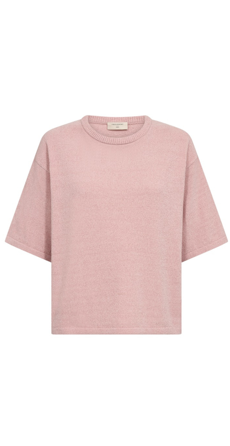 Tempo pullover i chenille med 3/4 ærmer pale mauve Freequent