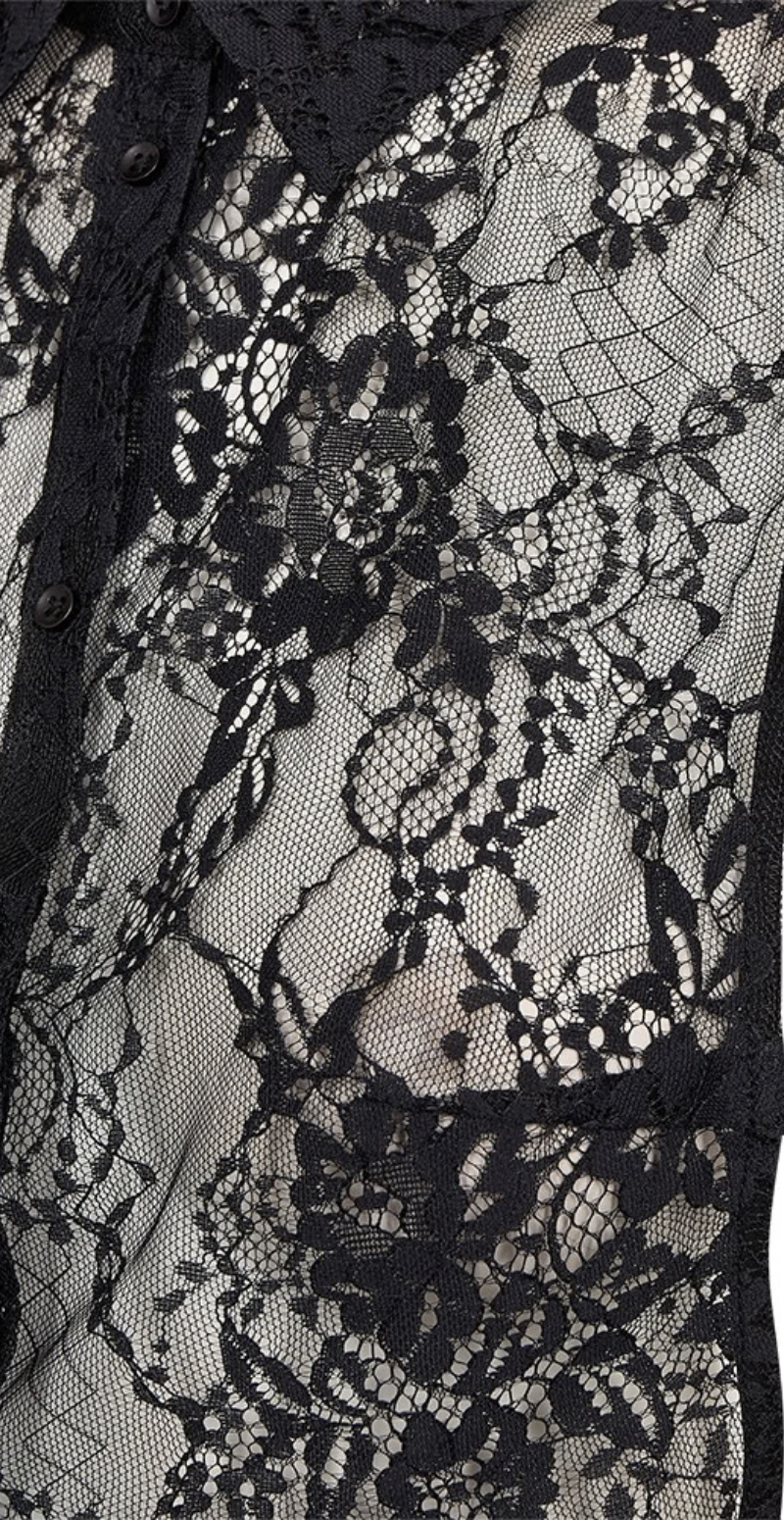 Lacy krave med justerbare stropper i siden sort Freequent