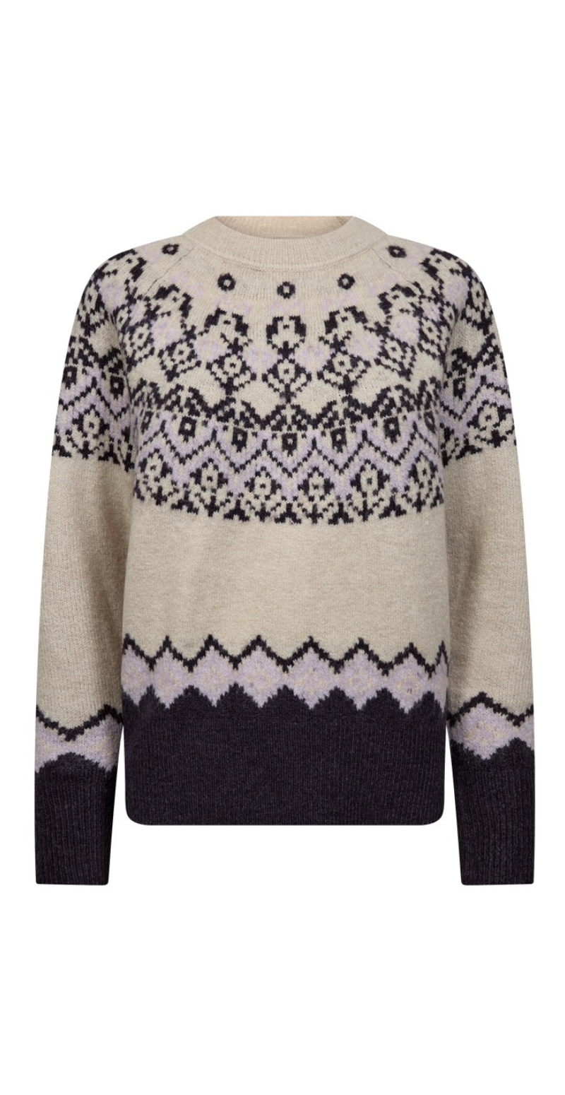 Merla pullover strik moonbeam w. nightshade Freequent