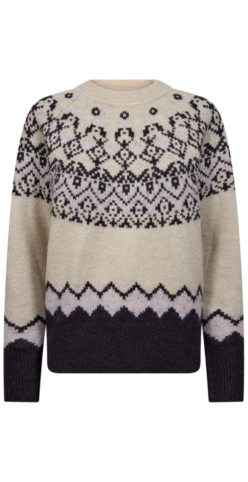 Merla pullover strik moonbeam w. nightshade Freequent