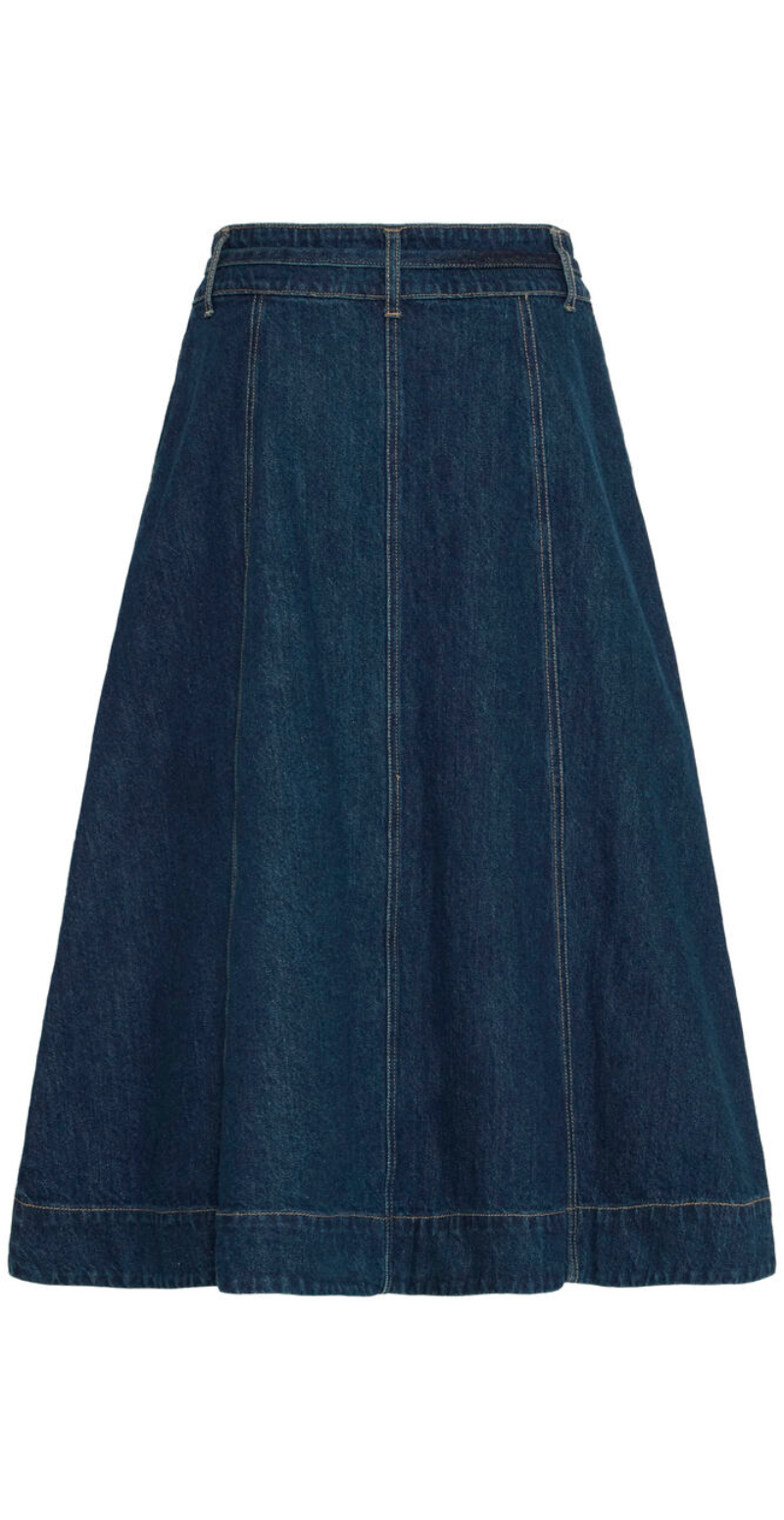 Lukan denim nederdel med knapper dark blue denim b.young