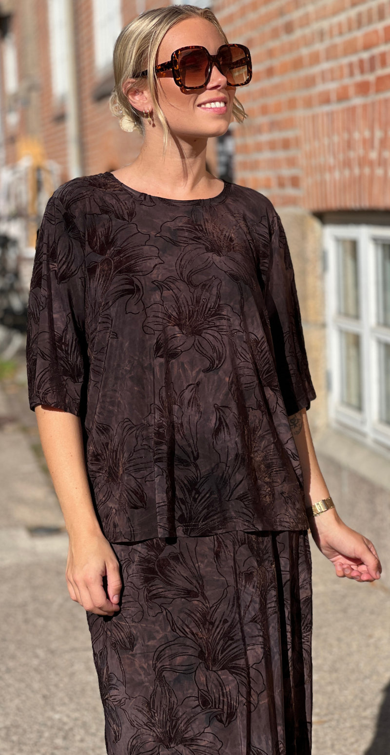 Grsessolana tee med velourprint mole Freequent