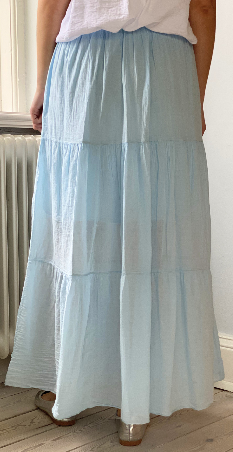 Gigi lang nederdel med peplum sky LikeLondon