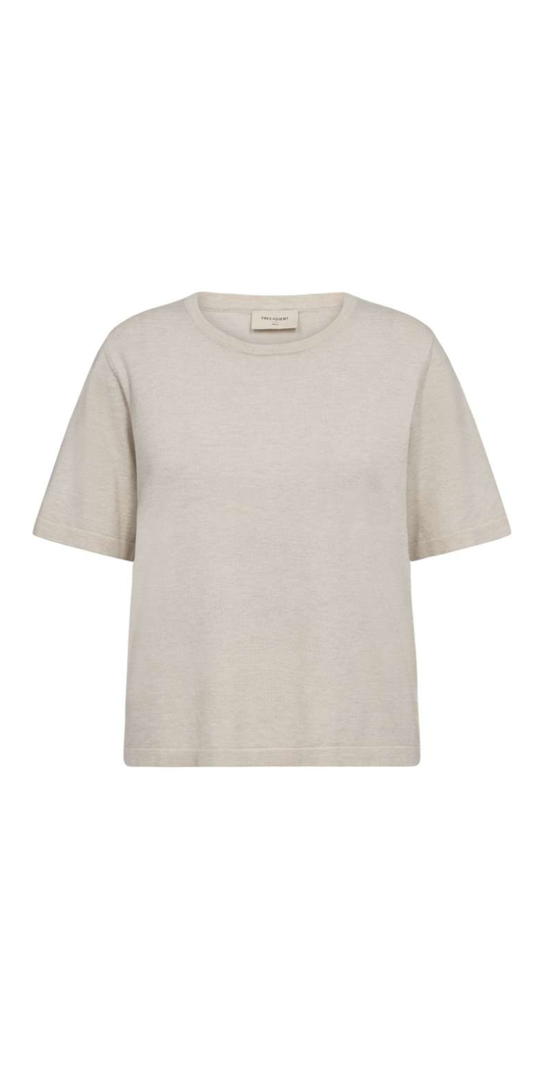 Rose pullover med korte ærmer og stræk moonbeam Freequent
