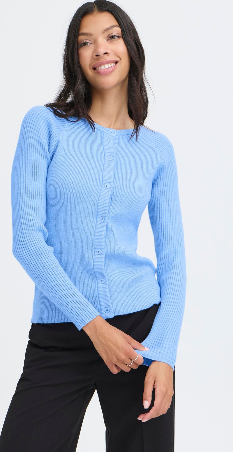 Norma rib cardigan della robbia blue B.young