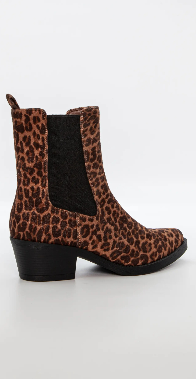 Støvletter med leopardprint brown/multi
