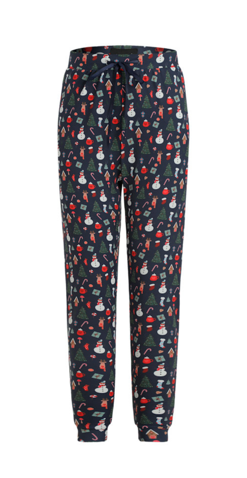 Alma bukser med juleprint cookiehouse navy Liberté