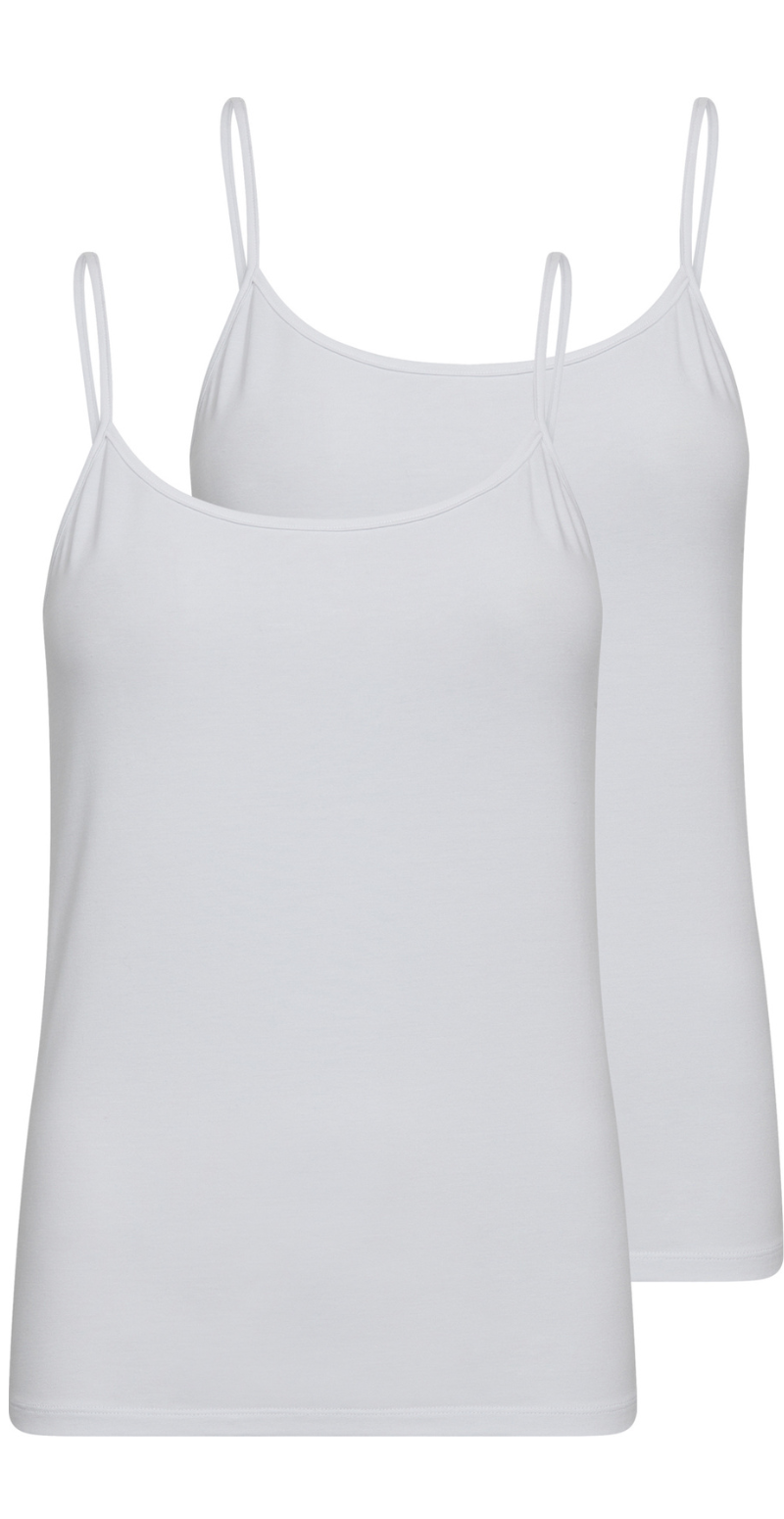 2-pak toppe med smalle stropper hvid Decoy
