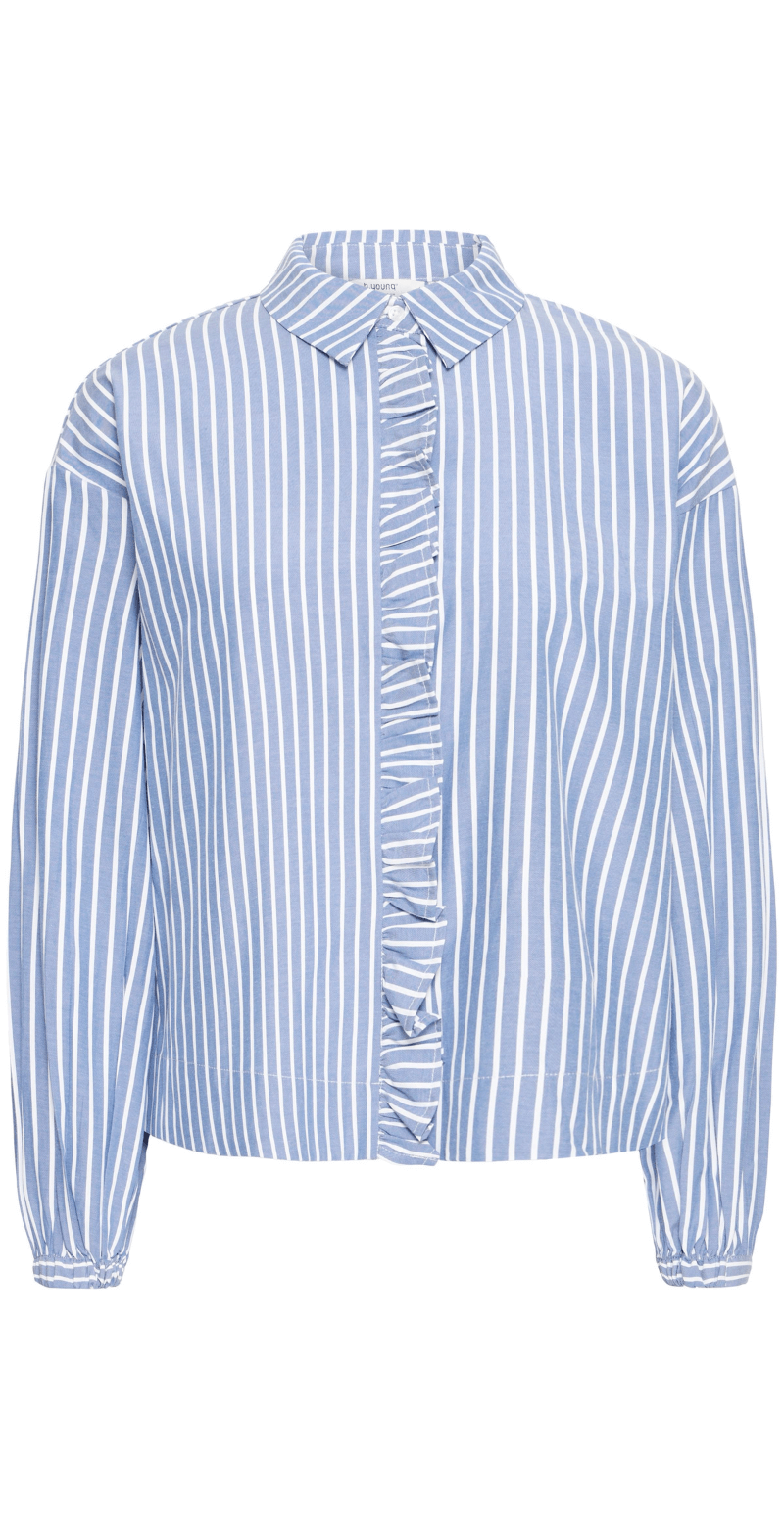 Hilde skjortebluse med striber stonewash mix