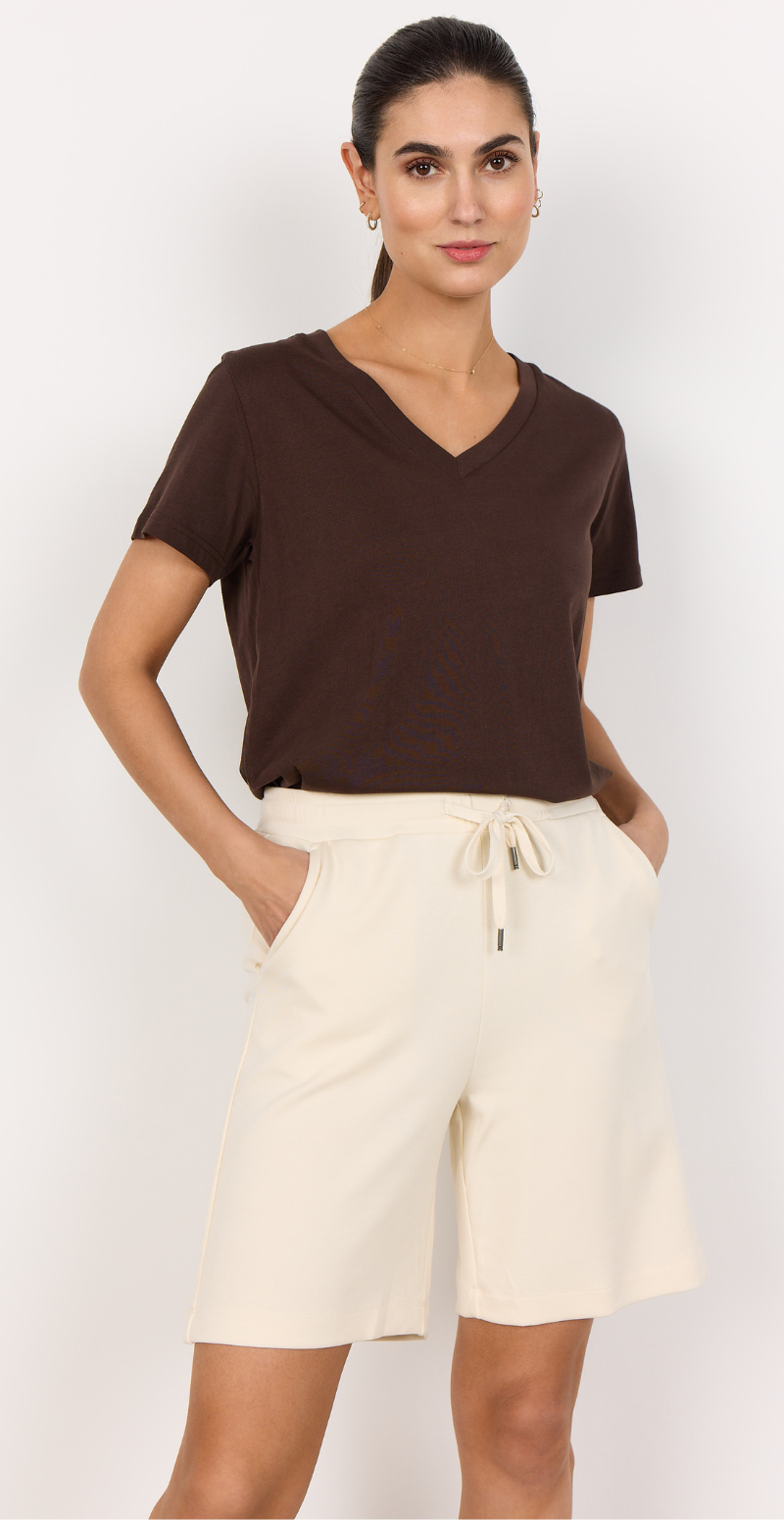 Modal shorts med bindebånd creme Likelondon