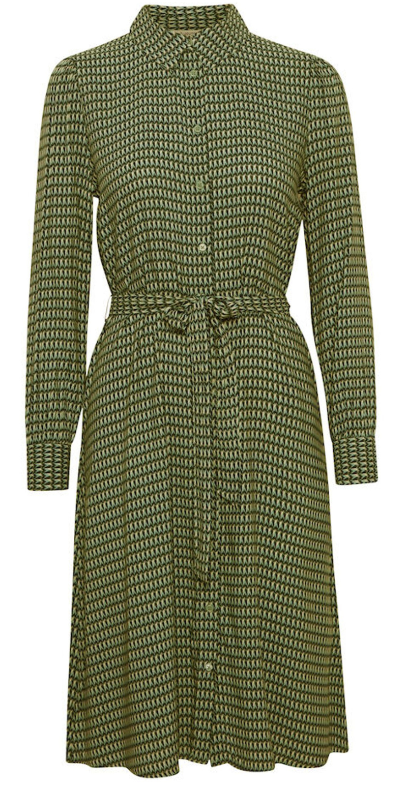 Josa kjole med bindebånd Rifle green mix