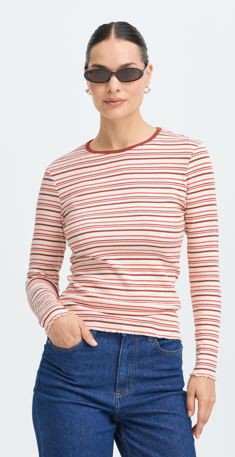 Tone langærmet t-shirt Birch Stripe B.Young