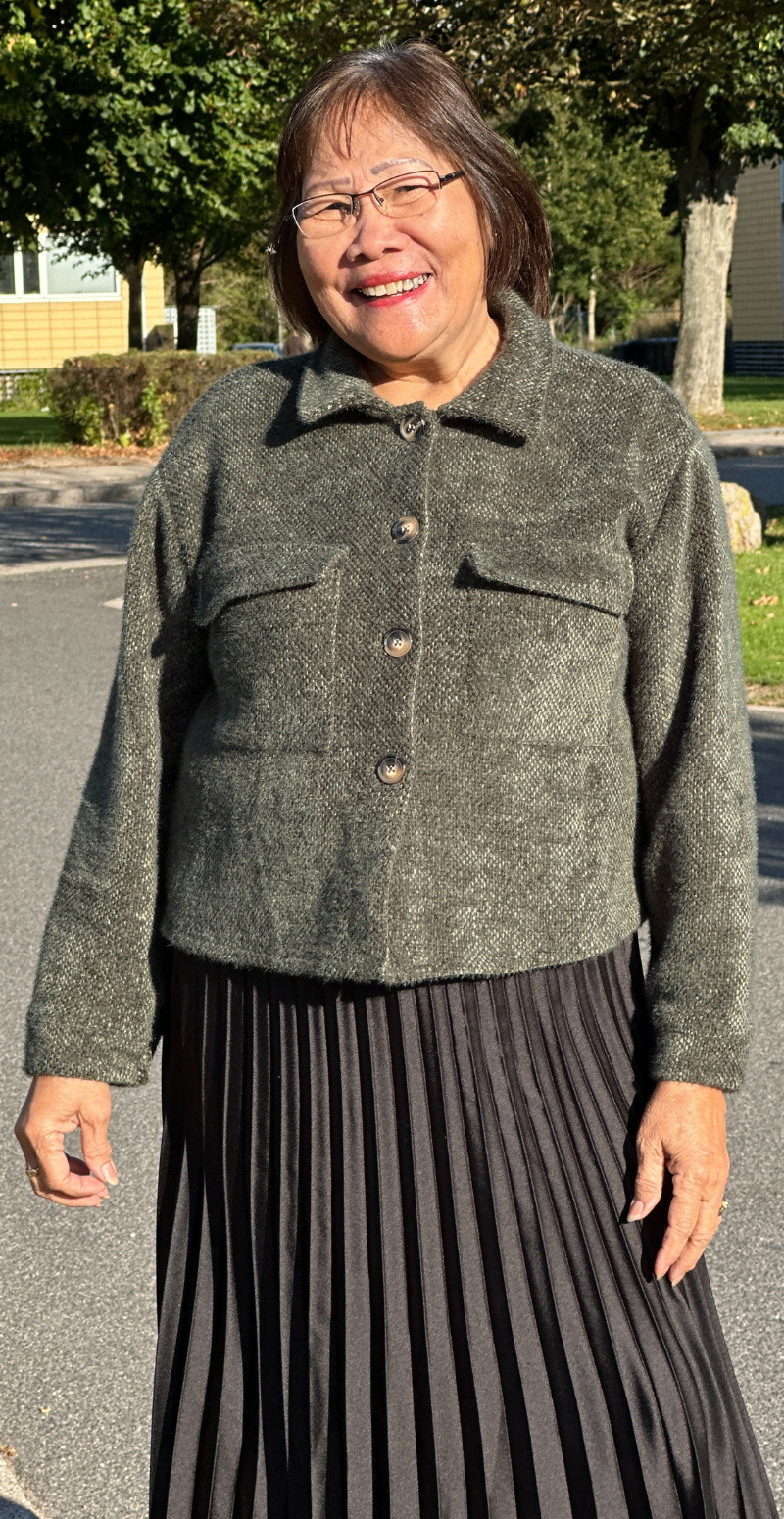 Callie kort jakke med krave og lommer military LikeLondon By Christina
