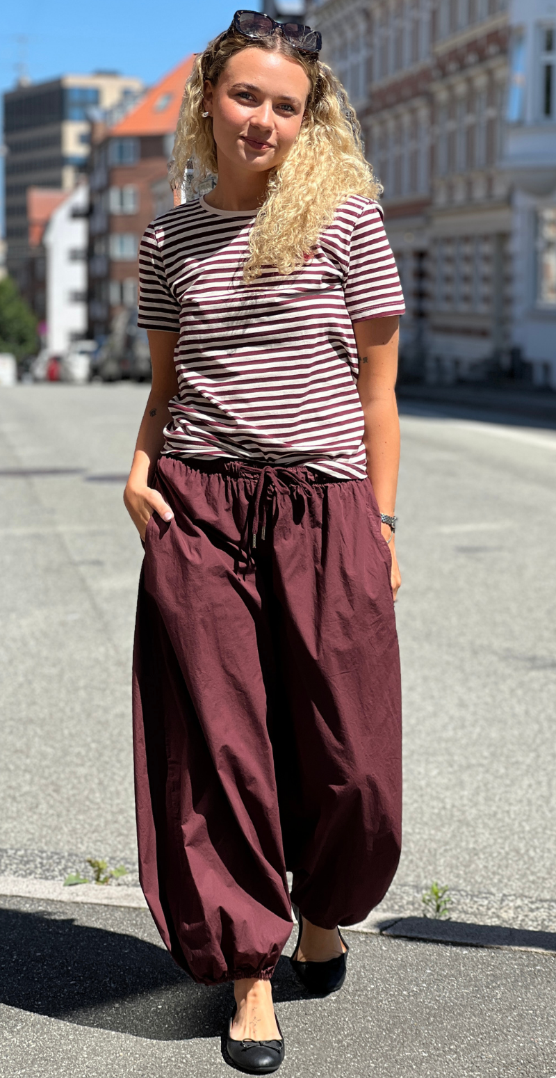 Mian bluse med striber moonbeam w. port royale Freequent