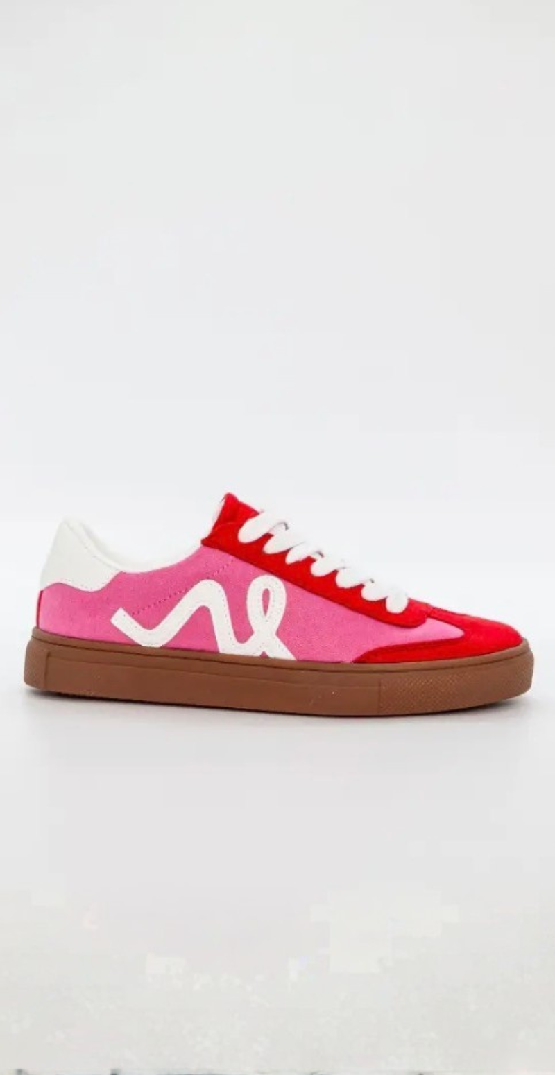 Sneaker i retrolook med snøre fuchsia Duffy