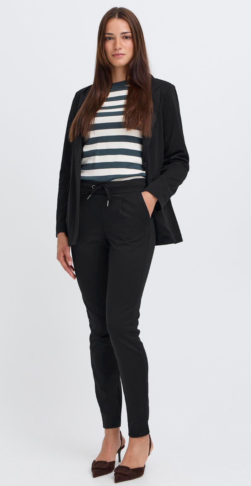 Rizetta bukser med bindebånd og læg sort B-young