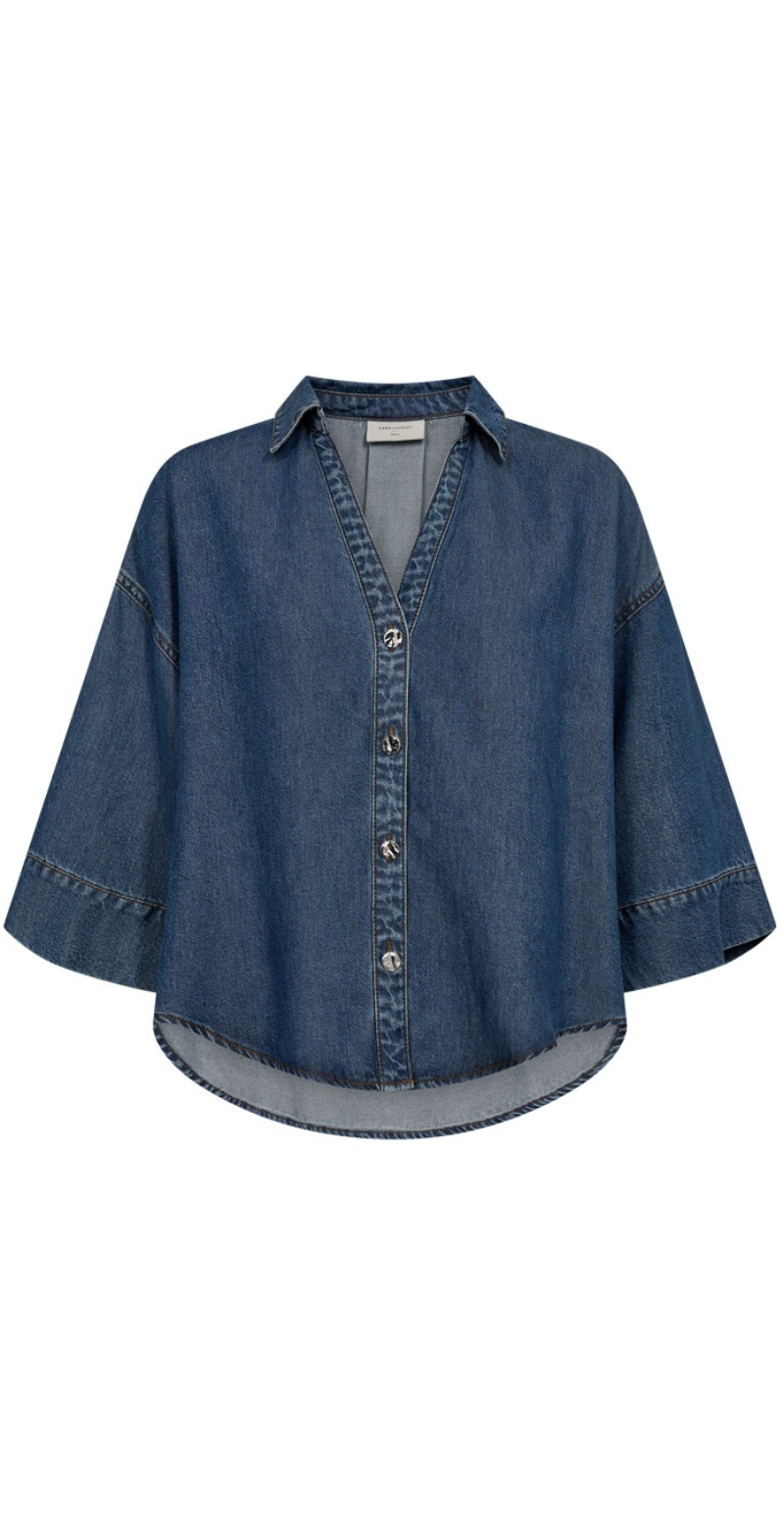 Milo skjorte i moderne udtryk medium blue denim Freequent
