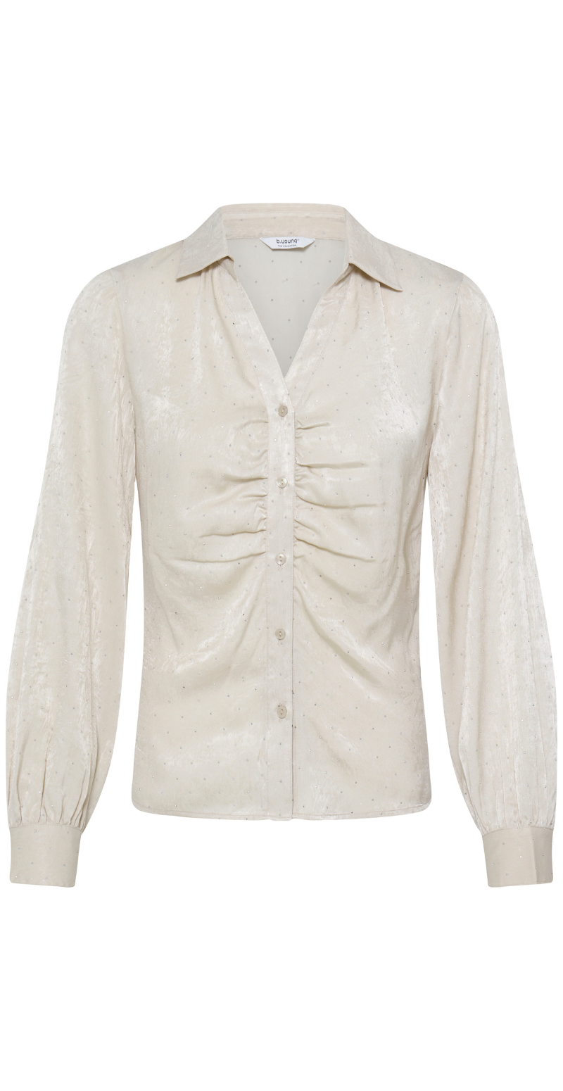 Halle bluse med similisten oatmeal B.young