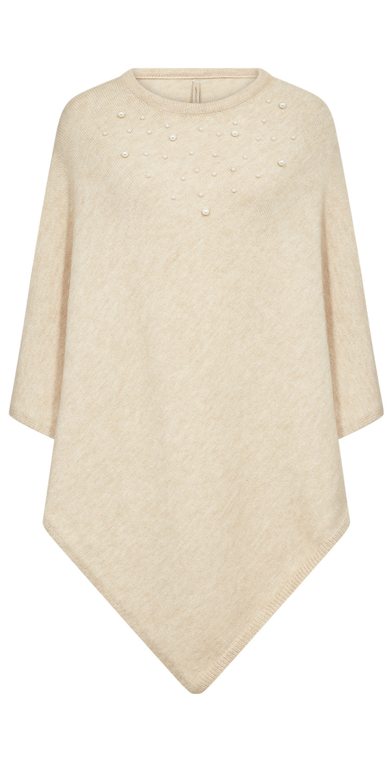 Akeleje poncho med perler sand