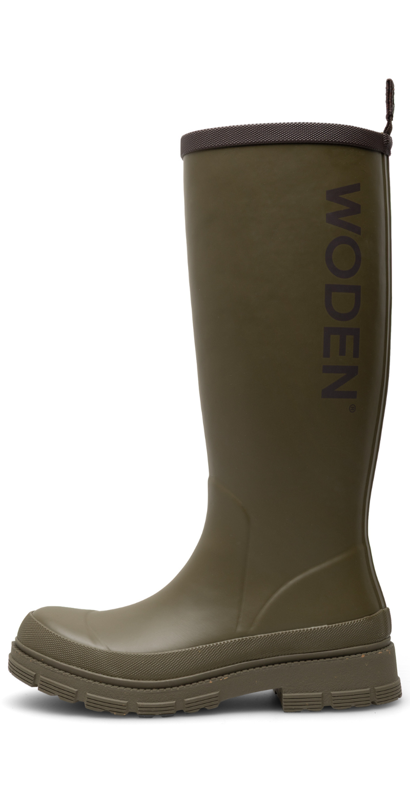 Le lange gummistøvler dark olive Woden