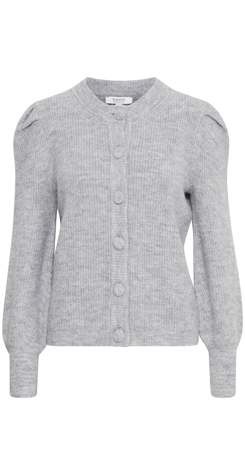 Muna strik cardigan mid. grey melange