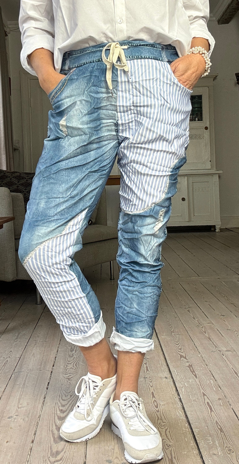 Sisse bukser med striber denim/striber Likelondon