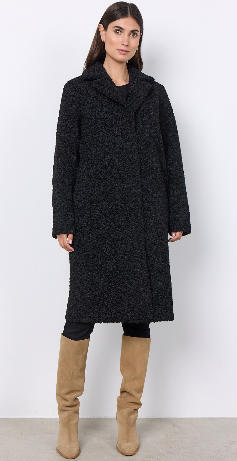 Mukite Teddy-Jakke Sort Soyaconcept