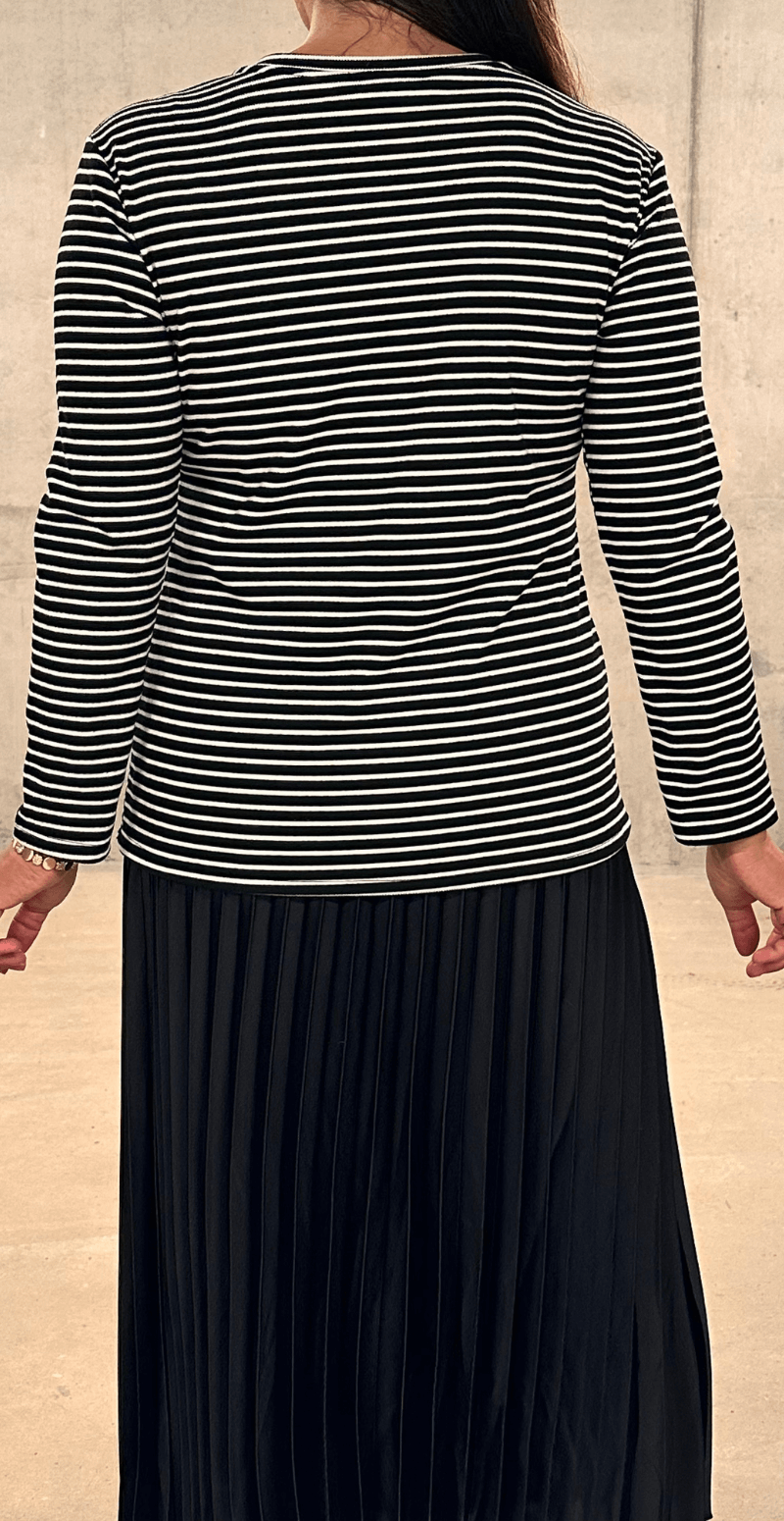 Cemille bluse med striber sort LikeLondon by Christina