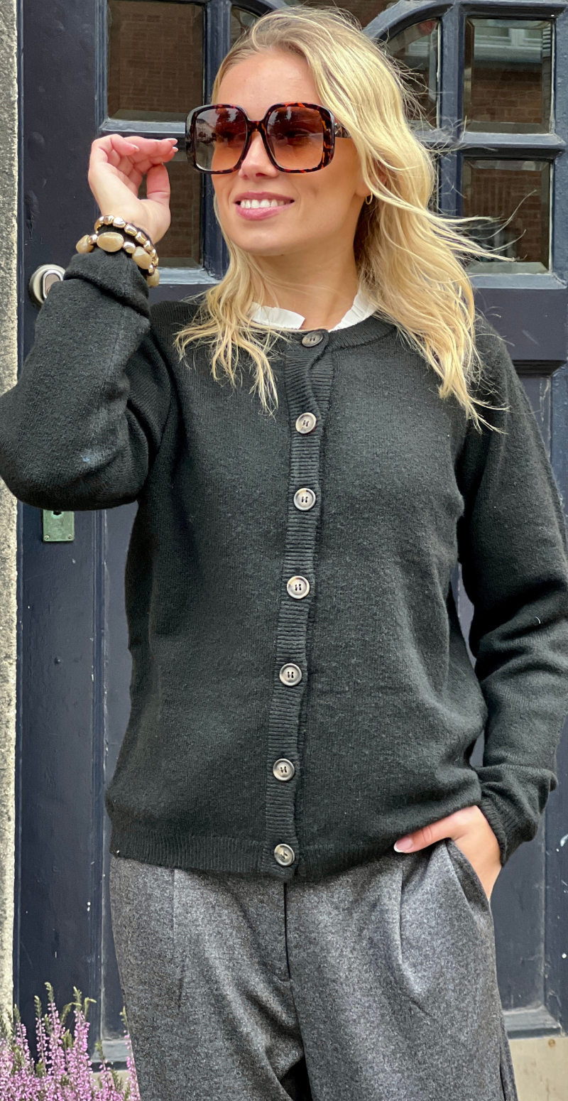 Orlean strik cardigan sort LikeLondon