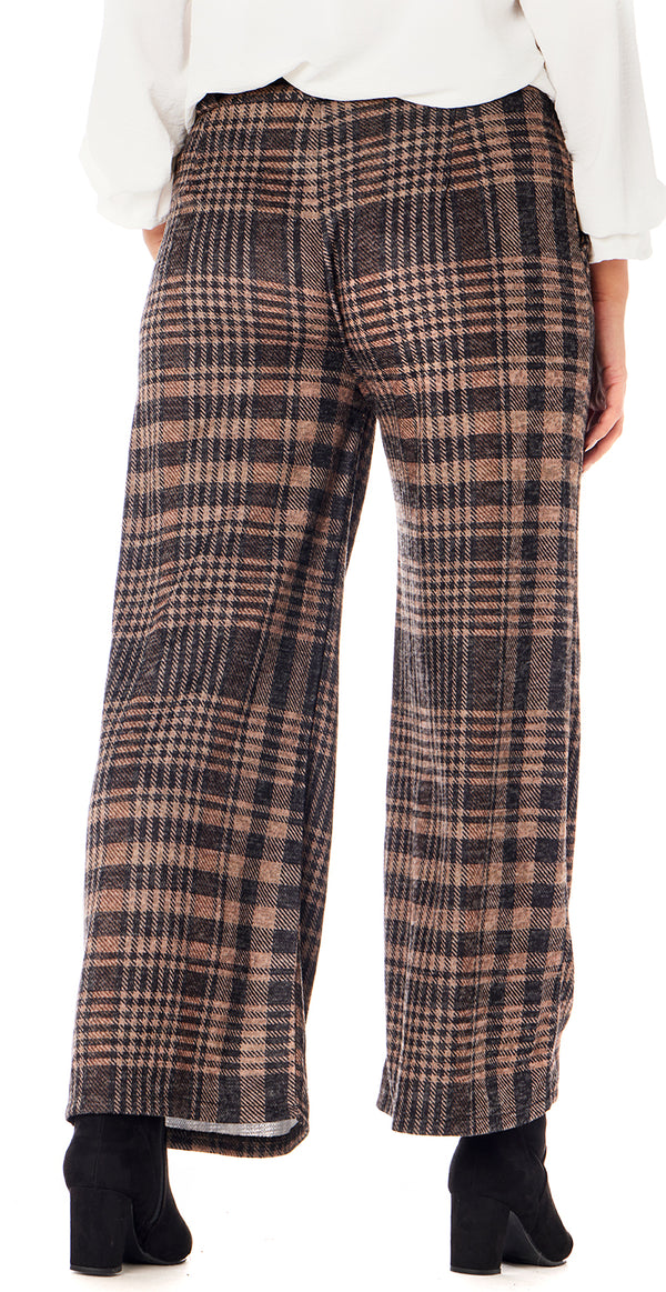 Bukser med tern brun Likelondon