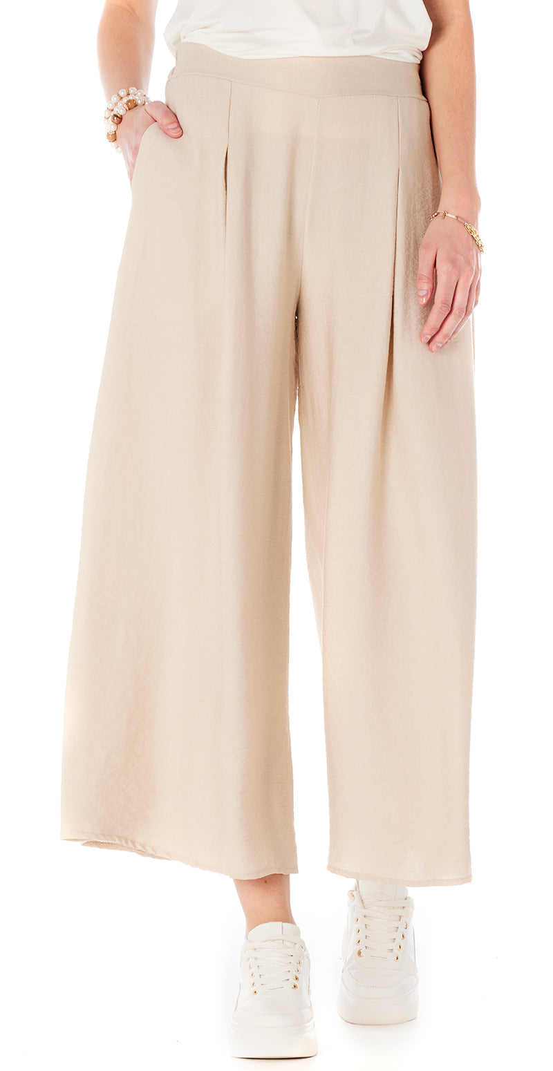 Khloe bukser med brede ben sand LikeLondon
