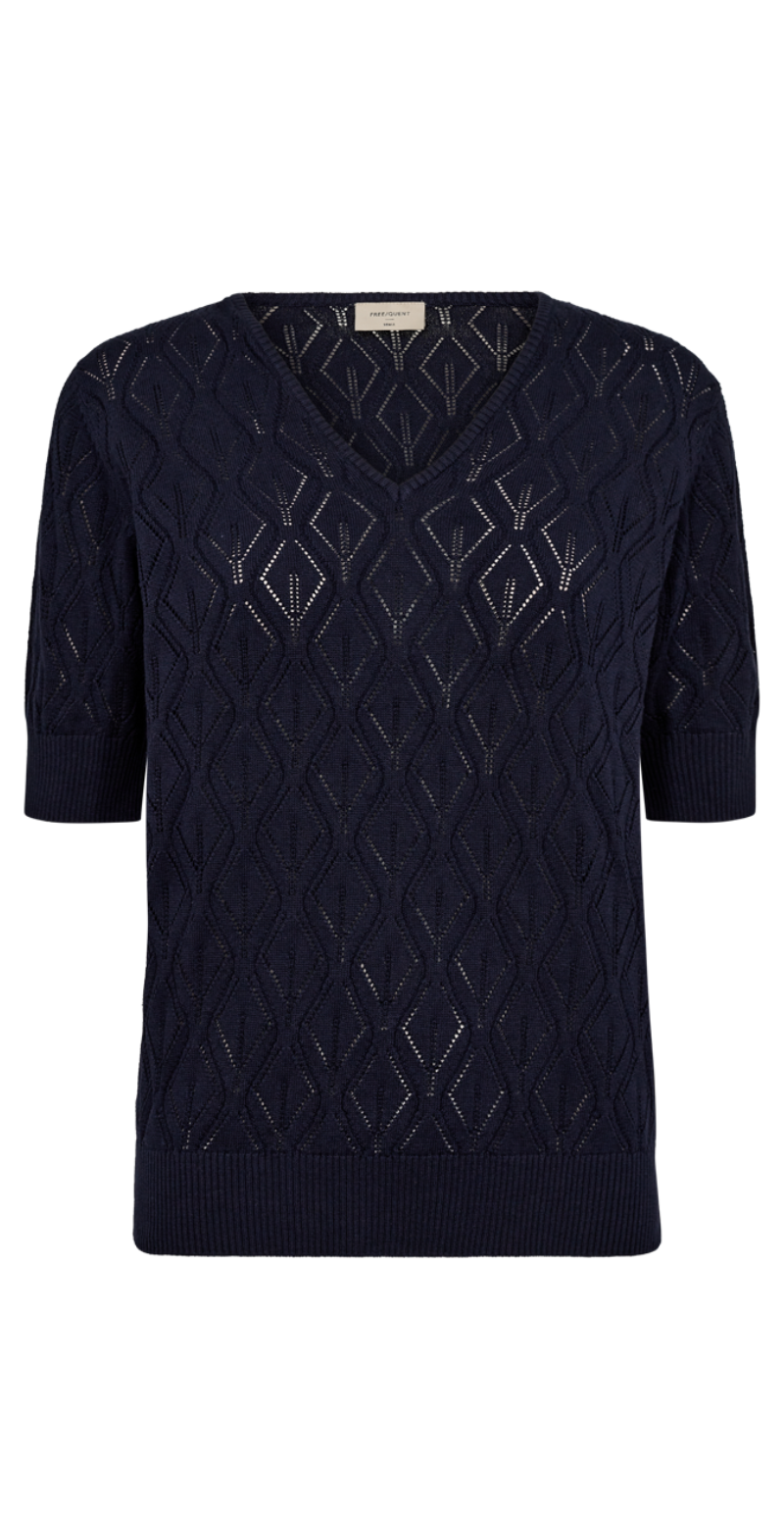 Dodo pullover med hulmønster navy