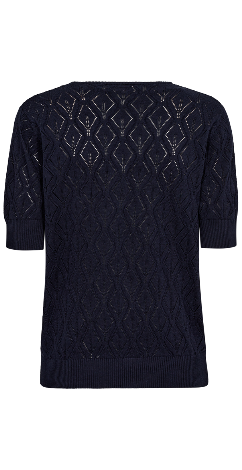 Dodo pullover med hulmønster navy