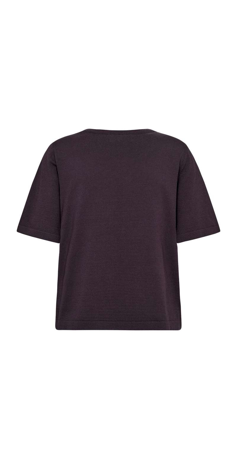 Rose pullover med korte ærmer og stræk nightshade Freequent
