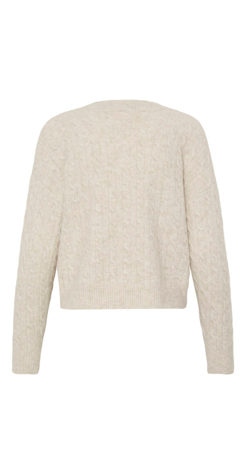 Magrite cardigan med v-udskæring og knapper birch melange B.young