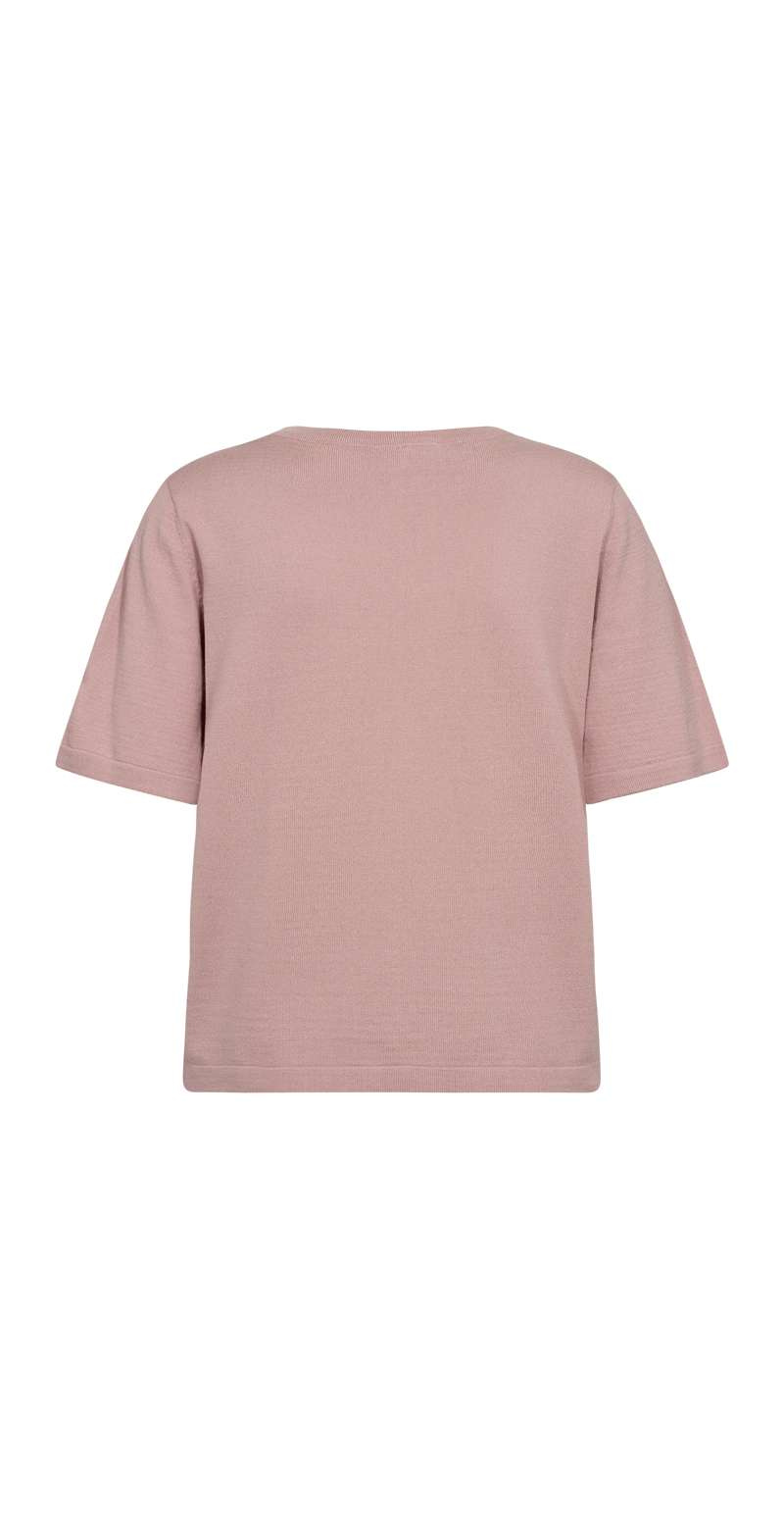 Rose pullover med korte ærmer og stræk pale mauve Freequent