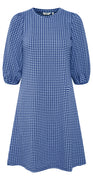 A-formet kjole i ternet mønster lapis blue mix